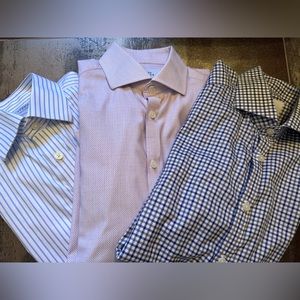Bundle of 3 Charles Tyrwhitt Men Dress Shirts French Cuff Size 15 x 33
